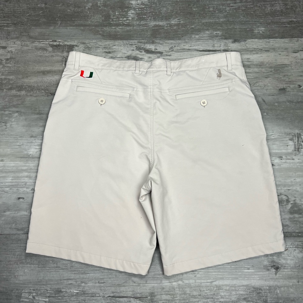 Johnnie-O Miami Hurricanes Tan Shorts 38